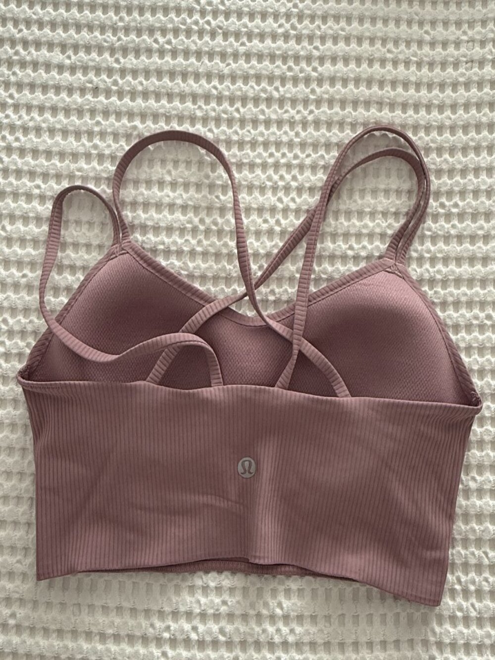 Lululemon Strappy Sports Bra Mauve Dusty Pink Crisscross Back